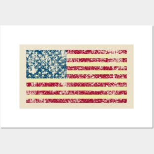 Distressed American Flag Patriotic T-Shirt Posters and Art